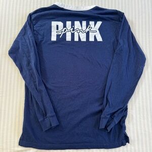 PINK Victoria's Secret Dark Blue Long Sleeve Tee